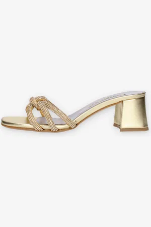 Albano Sandali scalzati platino con strass