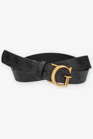 Guess Cintura da donna logata grgio scuro con fibbia G