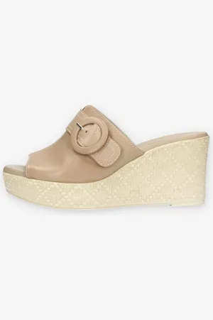Nero Giardini Sandali scalzati beige da donna con zeppa
