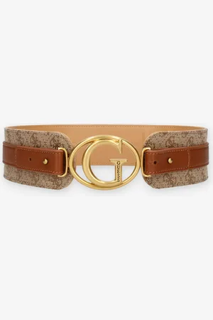 Guess Cinturone da donna cuoio e beige logato
