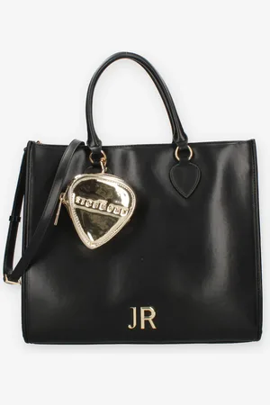 John Richmond Sagadot Borsa a mano nera e oro con borsellino
