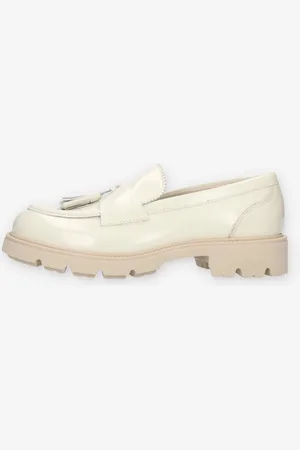 VSL Mocassini beige da donna con nappine