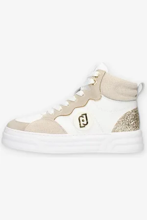 Liu Jo LiuJo Cleo 07 Mid Sneakers alte bianche e beige con glitter