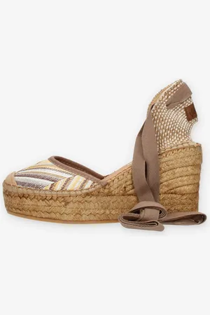 Vidorreta Sandali tortora modello espadrillas con chiusura alla schiava