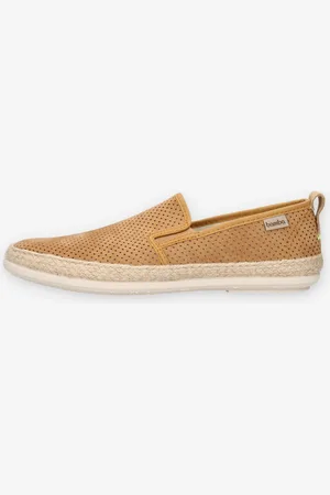 victoria Slip on cuoio in tessuto a rete