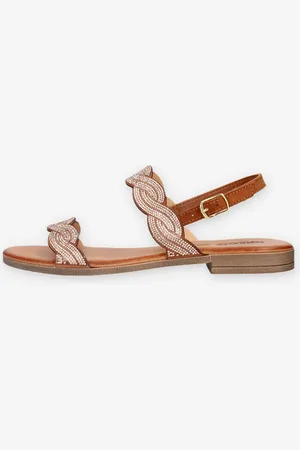 IGI&CO Sandali bassi cuoio da donna con strass