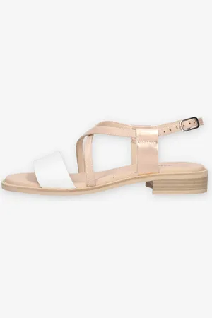 Nero Giardini Sandali bassi bianco beige e oro rosa