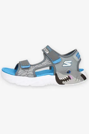 Skechers Creature-Splash Sandali grigi e azzurri con luci