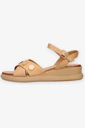 Inuovo Sandali cuoio da donna con zeppetta