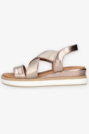 Inuovo Sandali bronzo da donna con zeppetta