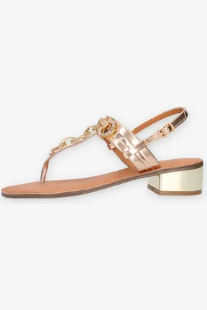 GARDINI SPIRIT Sandali infradito oro rosa con pietre