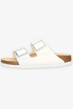 Birkenstock 1026500-SHINY-LIZARD- Arizona BS Sandali scalzati bianchi (calzata stretta)