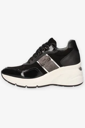 Nero Giardini I411493D-100 Sneakers nere da donna con zeppa