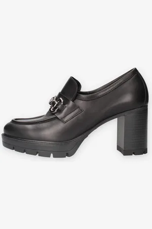 Nero Giardini I411432D-100 Mocassini neri da donna col tacco