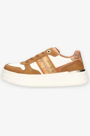 ALVIERO MARTINI 1A CLASSE N1976-0289-Y998 Sneakers linea Junior cuoio bianche e Geo Classic