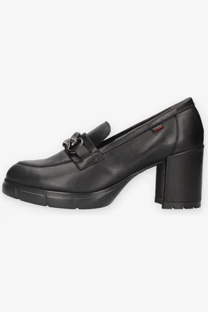 CallagHan 31015-NEGRO Mocassine nere da donna con tacco