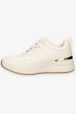 Skechers 177345-OFWT Billion 2 Fine Shine Sneakers beige da donna