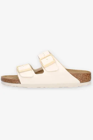 Birkenstock 1027339-EGGSHELL Arizona BS Sandali scalzati bassi panna (calzata stretta)