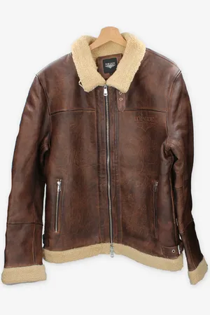 Top Gun 01G0479-019 Giubbotto marrone in vera pelle