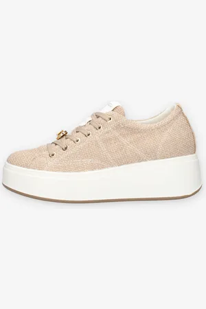 IGI&CO 7657411-SABBIA Sneakers beige da donna con fondo platform