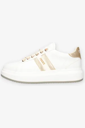 Ferre F-161- /PLATINO176 Sneakers bianche e platino da donna