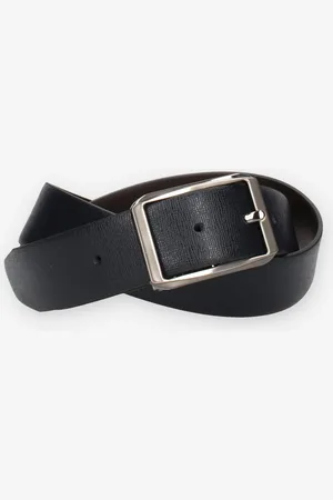 Frau 845C-BLtr Cintura reversibile da uomo blu e testa di moro