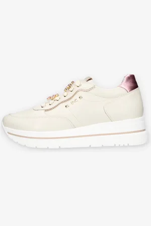 Nero Giardini E512907D-713 Sneakers beige e rosa da donna