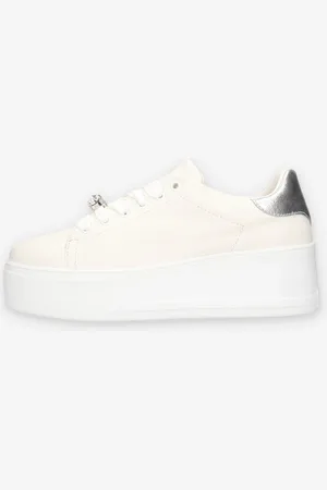 Frau 39P1-BIsi Sneakers bianche e argento da donna