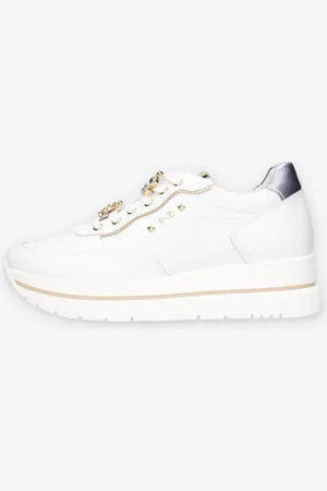 Nero Giardini E512907D-707 Sneakers bianche e platino da donna