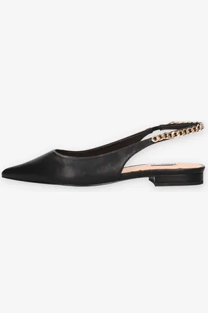 Ferre F-040-BLACK Decolletè nere aperte dietro con catena
