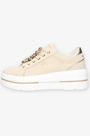 Donna serena 185550DM-BEIGE-PLAT Sneakers beige e platino da donna