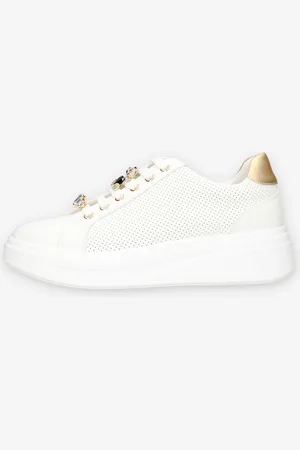 VALLEVERDE 35100A-GOLD Sneakers bianche e oro da donna