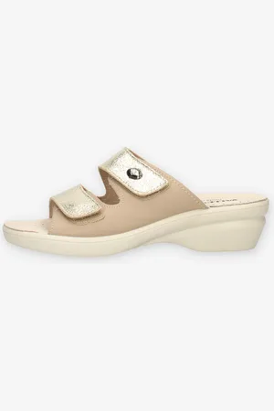 VALLEVERDE 25312-BEIGE Ciabatte beige da donna