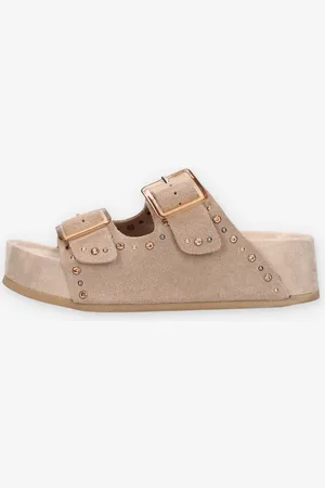 Colors of California HC.DUNE05-MUD Sandali scalzati beige da donna con zeppa