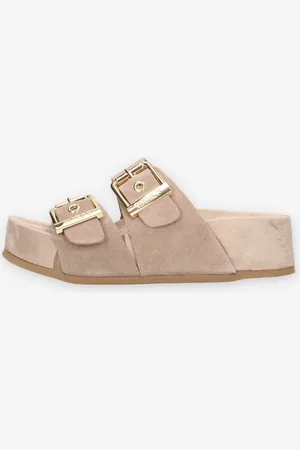 Colors of California HC.DUNE02-MUD Sandali scalzati beige da donna con zeppa