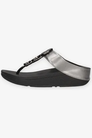 FitFlop HJ1-B06 Halo Infradito grigi e neri con cristalli applicati