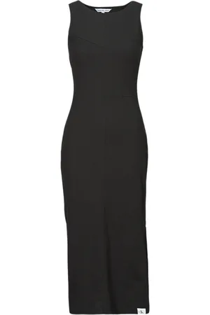 Calvin Klein Abito Lunghi SEAMING LONG RIB DRESS