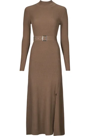 Karl Lagerfeld Abito Lunghi LSLV BUCKLE BELT KNIT DRESS