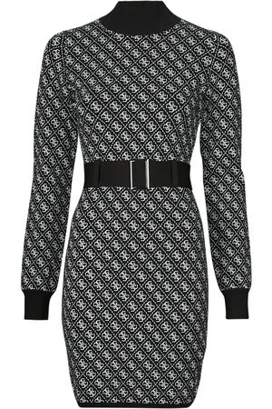 Guess Abito corto LISE 4G LS BELTED DRESS SWTR