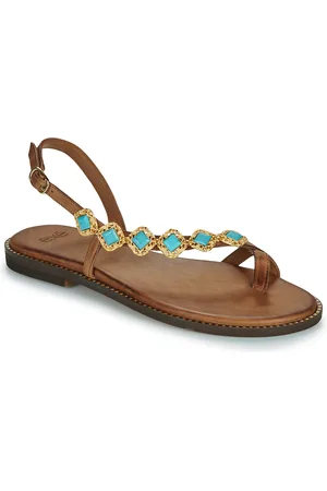 Exe Sandali 530-MILOS-LEATHER-BROWN-TURQUOISE