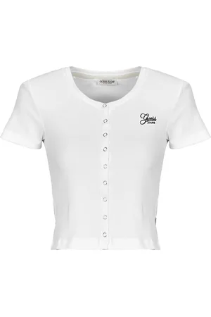 Guess T-shirt SL CN SNAP EMBRO SLIM TOP
