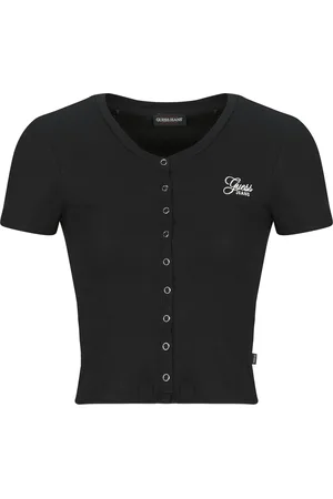 Guess T-shirt SL CN SNAP EMBRO SLIM TOP