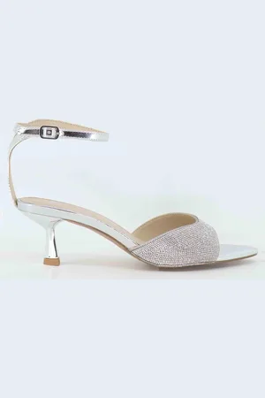 Exe Sandali donna in strass con cinturino e tacco gioiello