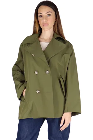 eWOOLuzione Giacche donna in tessuto verde doppiopetto