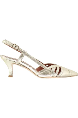 Les venues Slingback donna in pelle platino