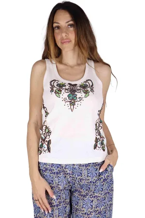Maliparmi Top donna Precious Embroidery in cotone