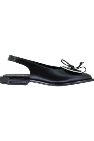 LE BOHÉMIEN Slingback donna in pelle nera con tacco basso