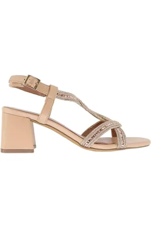 Bibi Lou Sandali slingback donna Ayla in rafia nude con strass