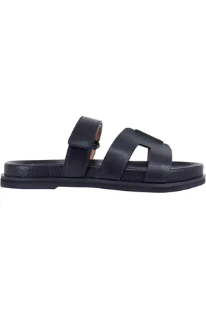 Bibi Lou Sandali donna Mindy in pelle nera con fussbett