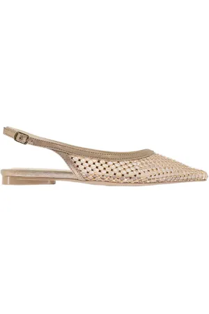 Exe Slingback donna in rete bronzo con strass e tacco basso